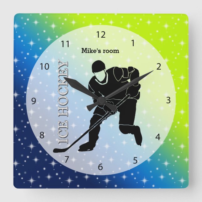 Ishockey Fyrkantig Klocka (Framsida)