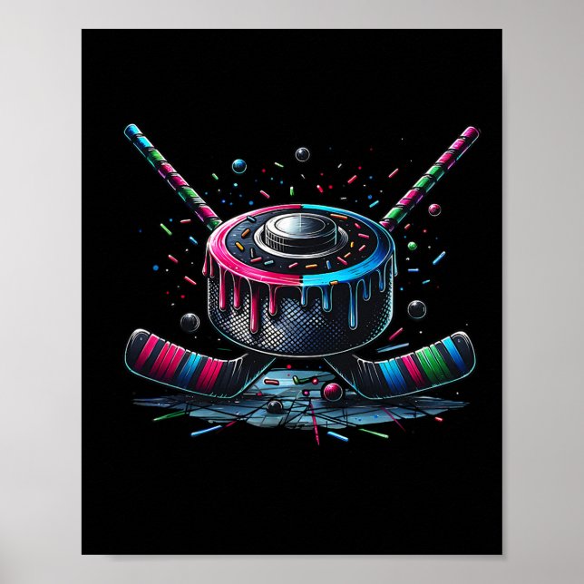 Ishockey Glass Strössel Iskräm Game Day  Poster (Framsidan)