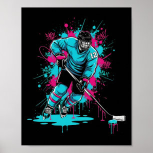 Ishockey Glasskaka Dropp Nummer 12 12-årsdag Poster