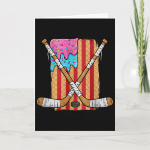 Ishockey Glasskrem Dropp Pojkar Amerikansk Flagga Kort