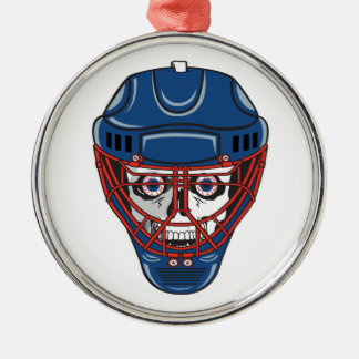 ishockey goalie mask, skalldesign julgransprydnad metall