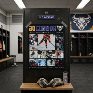 Ishockey-gymnasieskola Senior Anpassad Fotokollage Poster