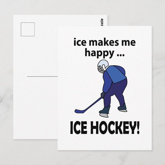Ishockey Is gör mig glad Ishockey Vykort (Fram/baksida)