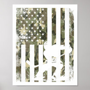 Ishockey Kamouflage Usa Flagga Ishockeyspelare Hoc Poster