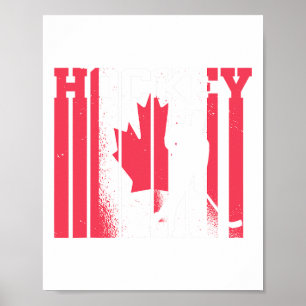 Ishockey Kanadensisk spelare Kanada Flagga Hockey  Poster