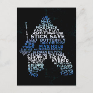 Ishockey Målvakt Text Postkort Vykort
