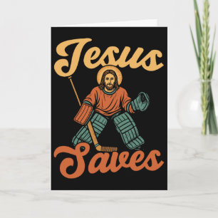 Ishockey Målvakt Vintage Målvakt Jesus Jesus S Kort