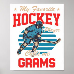 Ishockey Min Favorit Hockeyspelare Kallar Mig Gram Poster