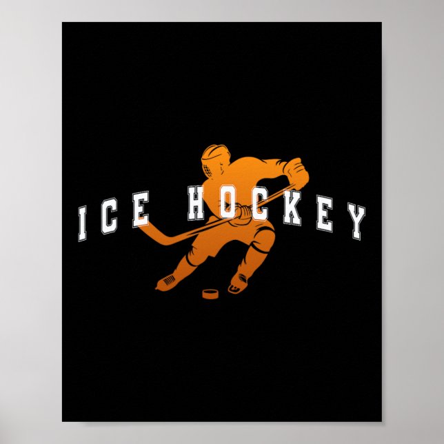 Ishockey Orange Team Spelare Universitets Text  Poster (Framsidan)