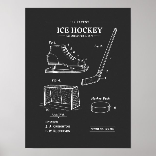 Ishockey patent ritning poster (Framsidan)