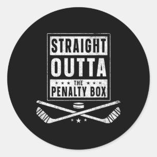 Ishockey Rakt Ut Ur Straffelådan Roligt För Män Runt Klistermärke