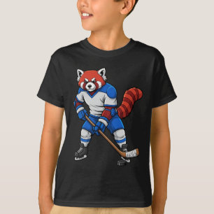 Ishockey Röd Panda Sport Spelare Djur  T Shirt