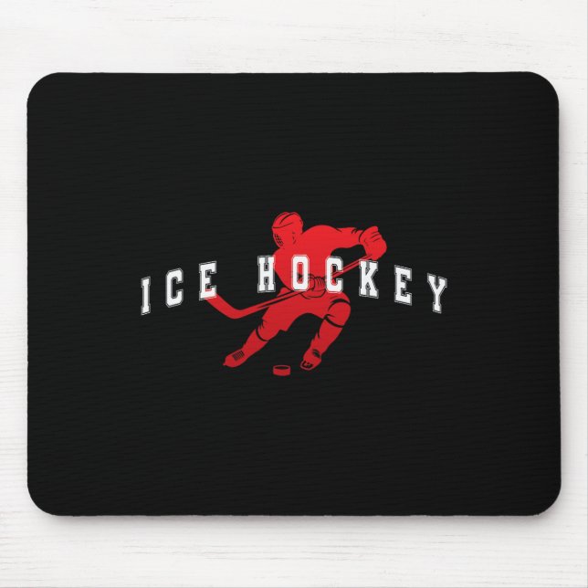 Ishockey Röda Lag Spelare Varsity Text  Musmatta (Framsidan)