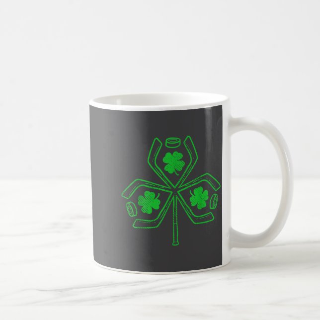 Ishockey Shamrock Klöver St Patricks Day Spelare  Kaffemugg (Höger)