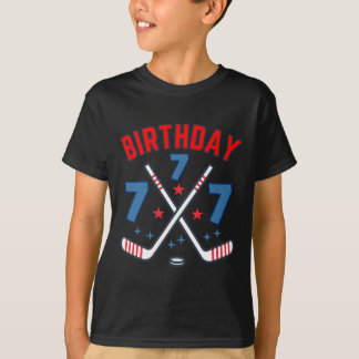 Ishockey sju födelsedags pojke 7-årsfest pojkar ål t shirt
