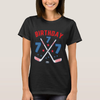 Ishockey Sju Födelsedags Pojke 7:e Födelsedagsfira T Shirt