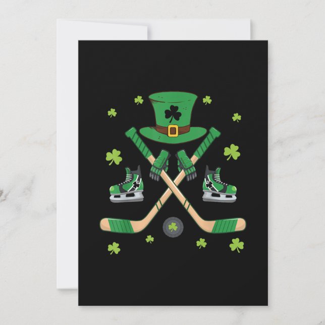 Ishockey St Patricks Day Söt Present Målvakt Klöve Inbjudningar (Framsida)