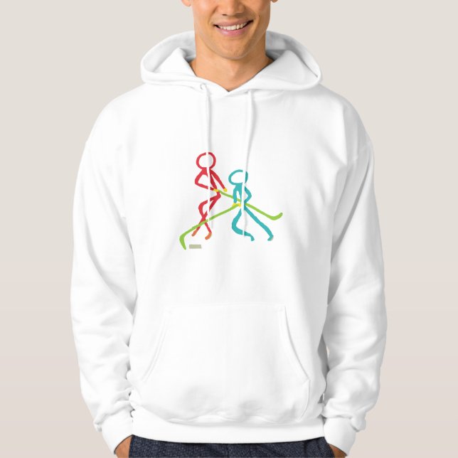 Ishockey Stickmän Hoodie (Framsida)