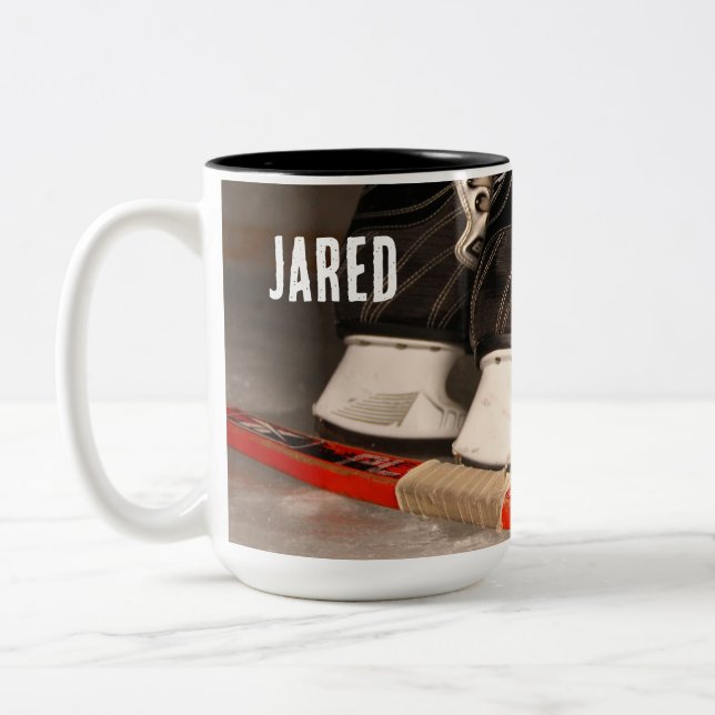Ishockey-tempererad kaffemugg present till honom (Vänster)