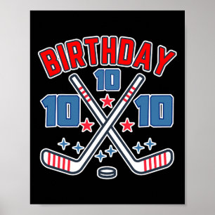 Ishockey tio födelsedags pojke 10-årsfest pojkar å poster