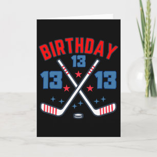 Ishockey Tretton Födelsedags Pojke 13:e Födelsedag Kort