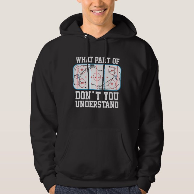 Ishockey vilken del av du inte förstår hoodie (Framsida)