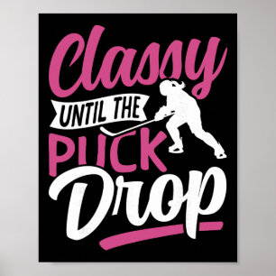 Ishockey Vintage Flicka Gråter Tills Pucken Släpps Poster