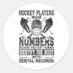 Ishockey Vintage Hockeyspelare Har Nummer På Sig F Runt Klistermärke