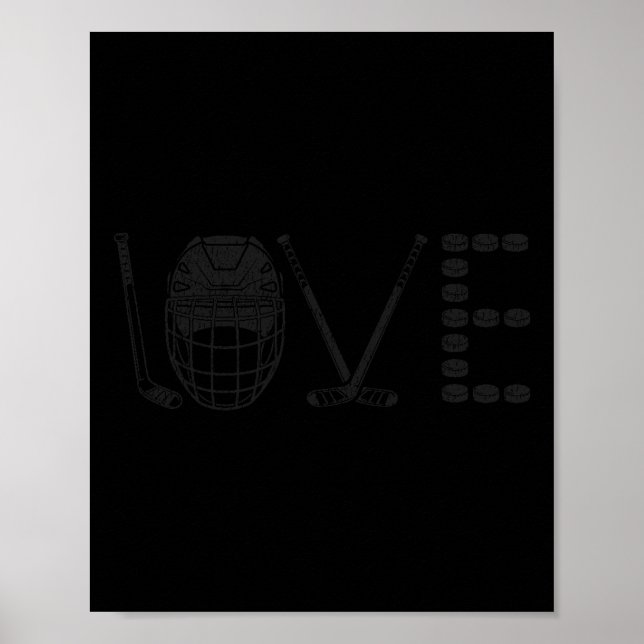 Ishockey Vintage Kärlek Kärlek  Poster (Framsidan)