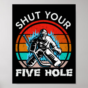 Ishockey Vintage Retro Stäng Ditt Femte Hål Mäns Poster