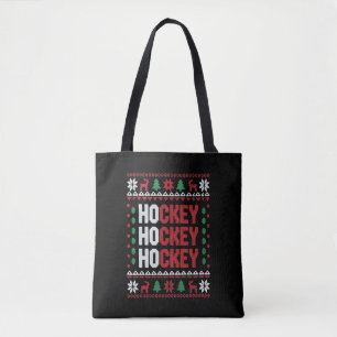 Ishockeyälskare jul tomte rolig sportlag tygkasse