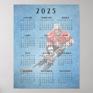 Ishockeydesign 2025 Kalender Affisch