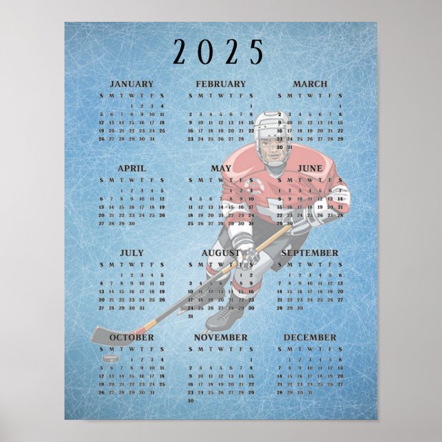 Ishockeydesign 2025 Kalender Affisch (Framsidan)