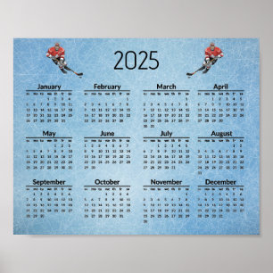 Ishockeydesign 2025 Kalendrar Poster