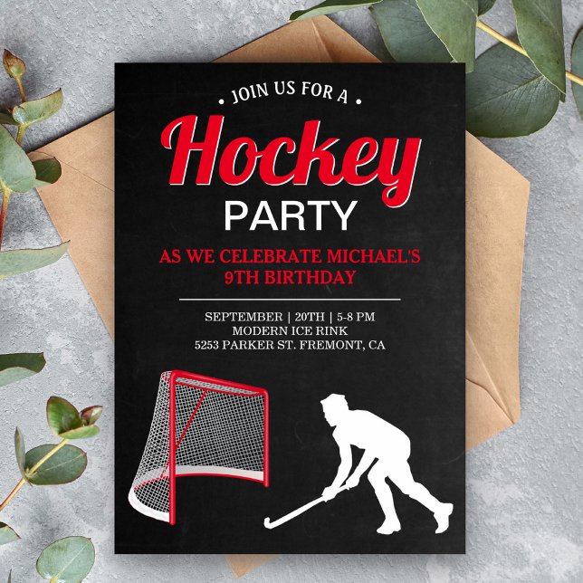 Ishockeyfödelsedagsfest Inbjudningar (Skapare uppladdad)