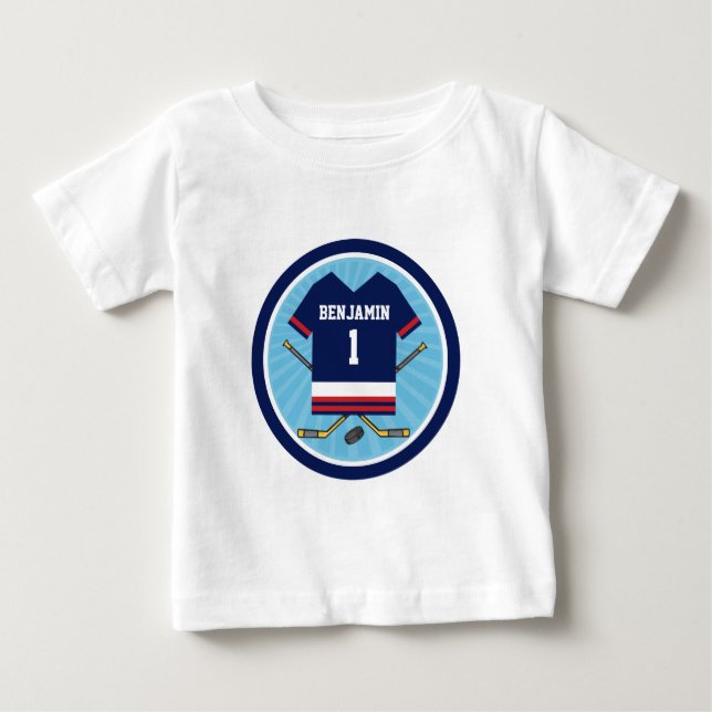 IshockeyJersey V2 1st födelsedag Tee Shirt (Framsida)