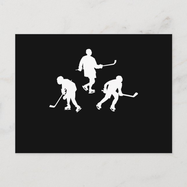 Ishockeyklubba spelare siluett cool sport present vykort (Framsida)