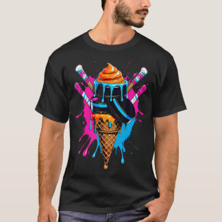Ishockeyklubbor Glass Strössel Dropp Sport Pojke T Shirt