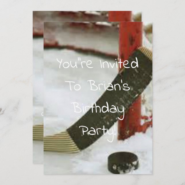 ishockeynät mål inbjudningar (Fram/baksida)