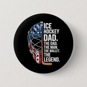 Ishockeypappa Mannen Plånboken Knapp