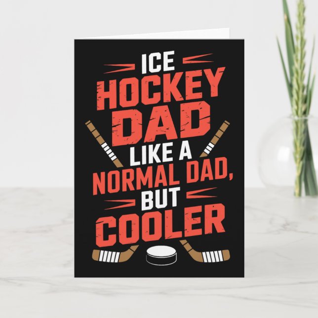 Ishockeypappa som en vanlig pappa men coolare  kort (Framsida)