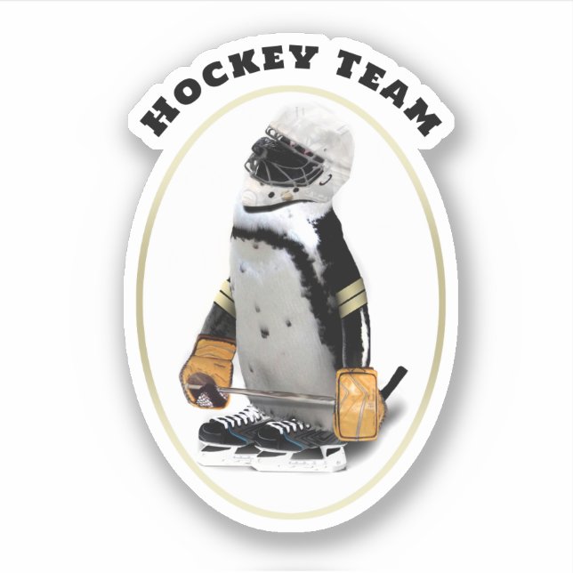 Ishockeypingvin  klistermärken (Framsida)