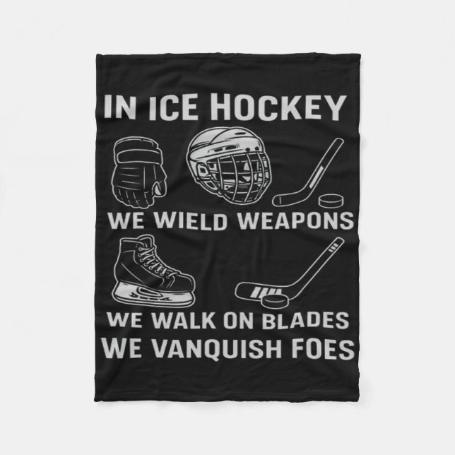 Ishockeyrustning Utveckla Som En Gladiator På Blad Fleecefilt (Framsidan)