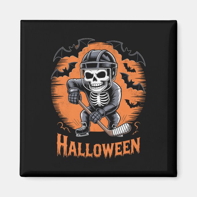 Ishockeyskelett Halloween  Magnet (Framsidan)