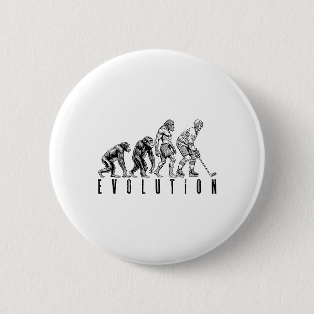 Ishockeyspelare Evolution Rolig Man Ape Caveman  Knapp (Framsida)