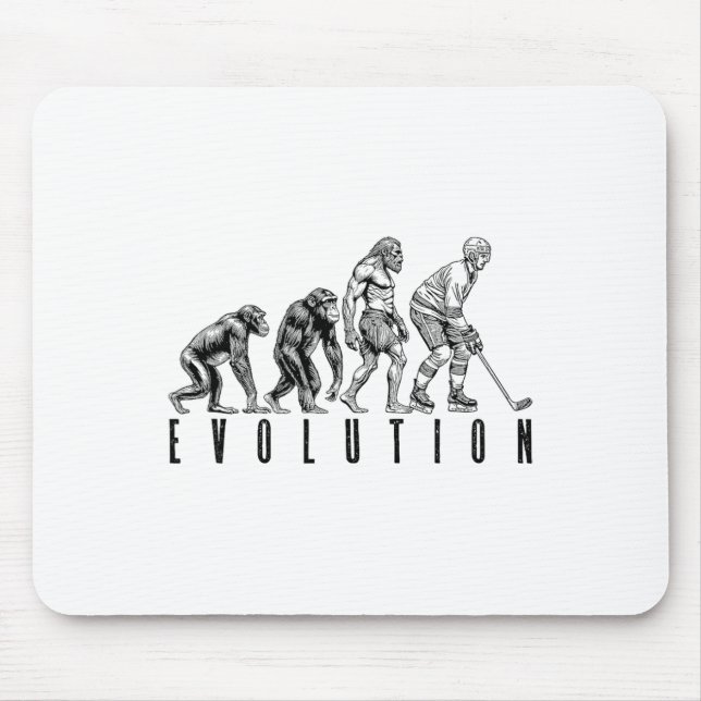 Ishockeyspelare Evolution Rolig Man Ape Caveman  Musmatta (Framsidan)