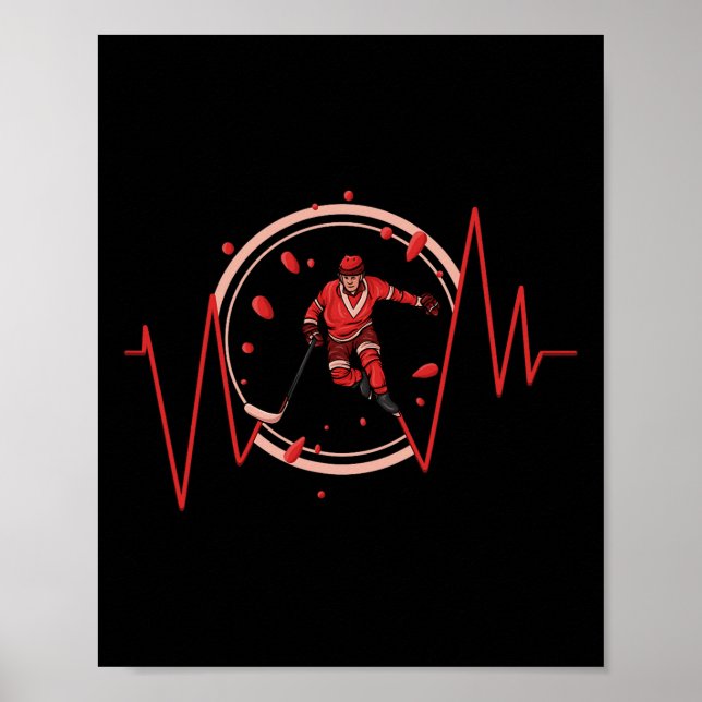 Ishockeyspelare Hjärtbeat Vintersport  Poster (Framsidan)