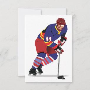 Ishockeyspelare i aktion Rött och Blått Lag Inbjudningar