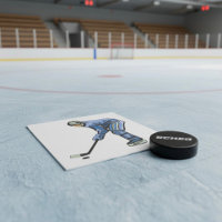 Ishockeyspelare i blå dräkt