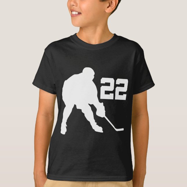 Ishockeyspelare Jersey numrerar 22 Tee Shirt (Framsida)